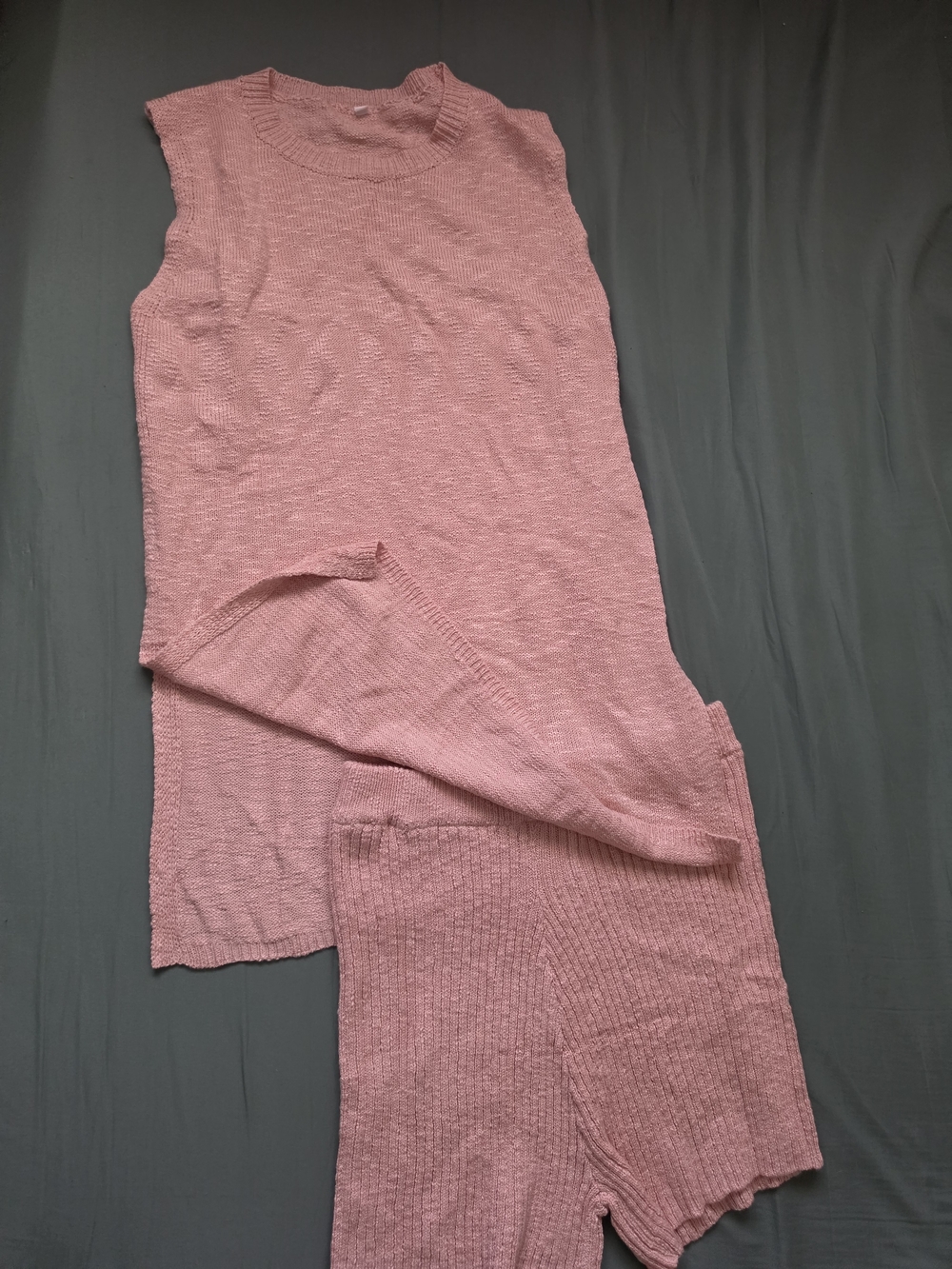 Amazon Pink Sleeveless Knit Loungewear Set